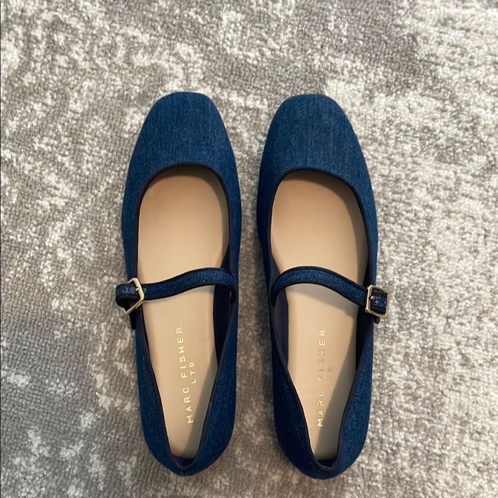 Marc Fisher Women's Blue Mary Jane Flats